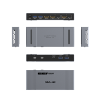 Commutateur KVM 2 ports HDMI2.1 1920*1080 Plug and Play avec hub USB3.0 et compatibilité OS étendue pour 2 ordinateurs