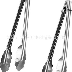 HONGXUAN 12-Inch Korean-Style BBQ <b>Tongs</b> 430 Stainless Steel Heat Resistant Outdoor <b>Kitchen</b> Food Clips - Product Image 3