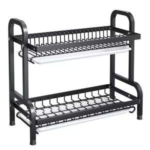 MSH rak penyimpanan dapur multifungsi, rak logam dua tingkat untuk piring dan mangkuk organik penggunaan di rumah - Product Image 1