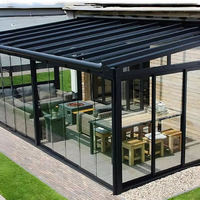 Expédition rapide d'usine, kit de véranda en aluminium avec cadre en verre trempé noir et blanc, pergolas et gazebos d'extérieur
