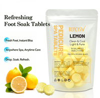 Comprimés effervescents purifiants et rafraîchissants pour les pieds au citron, pour pieds fatigués, adoucissant la peau et reconstituant l'hydratation