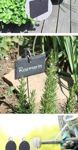 Étiquettes en <span class=keywords><strong>ardoise</strong></span> de haute qualité pour décoration de <span class=keywords><strong>jardin</strong></span>, 10 pièces en <span class=keywords><strong>ardoise</strong></span>, 10 supports métalliques, 2 stylos, étiquettes de nom de plante, panneaux d'identification de plantes - Product Image 5