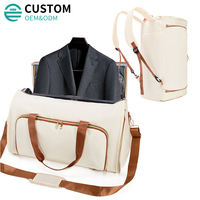 Sac à dos de voyage Fuliya personnalisé grande capacité 2-en-1 pour costumes, sac de sport pliable pour voyages d'affaires avec compartiment à chaussures