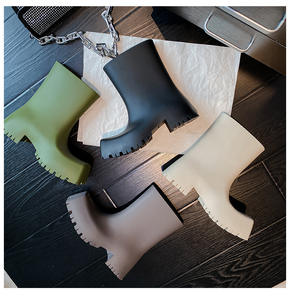 Chaussures de <span class=keywords><strong>marche</strong></span> de Style <span class=keywords><strong>Paris</strong></span> pour femmes, bottes décontractées à semelle épaisse en caoutchouc de pluie - Product Image 6