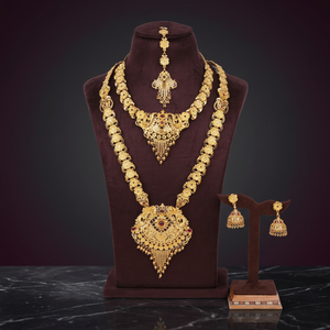 Wholesale 14K 18K 24K Gold Forming Combo Long Necklaces, Fashion Jewelry Set, Gold Plated Traditional Design Combo Jewelry Set. - Product Image 1