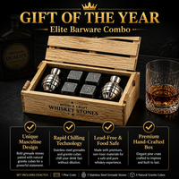 Cadeaux pour la fête des pères, ensemble de pierres à whisky de qualité supérieure, en acier inoxydable, en forme de grenade et de granit, dans une boîte en bois