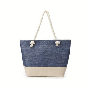 Sac fourre-tout de grande capacité de haute qualité avec logo personnalisé, pliable, pour les courses, avec bordure à volants - Product Image 4