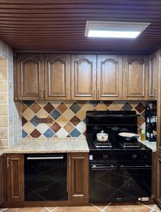 Modern çiftlik mutfak dolabı amerikan tarzı daire mutfak için katı ahşap sıkıntılı bitirmek - Product Image 5