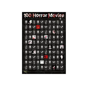 Top 100 Horror Movies Scratch Off Poster-Bucket List and Horror Movie Gifts and Decor (16.5" x 23.4")