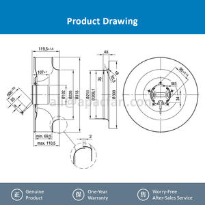 ebmpapst R3G310-AN12-30/F01 48V DC 4A 190W 2000RPM 2570m3/h Unidad de Filtro de Ventilador FFU OEM/ODM Motor EC con Rodamiento de Bolas - Product Image 4