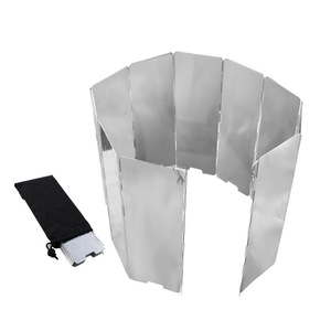 Parabrisas plegable de aluminio de 10 piezas para estufa de camping, uso en exteriores, con bolsa de almacenamiento - Product Image 5