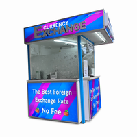 Kiosque de change de devises pour aéroports internationaux, maison préfabriquée mobile modulaire, stand de vente personnalisé CE ISO