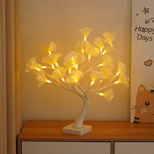 <strong>LED</strong> Fiber Optic Flower <strong>Tree</strong> Lamp, Artificial Flower Lamp Battery Powered for Christmas Thanksgiving Bedroom Tabletop Decor - Product Image 1