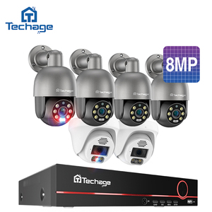 Techage 8MP 4K POE IP Dome-Kamerasystem H.265 Metallgehäuse Wasserdicht Nachtsicht Weitwinkel NVR Überwachung - Product Image 1