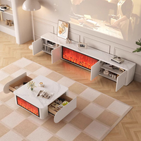 Foyer électrique Fabricants européens de chambres Lampe de cheminée décorative à flamme simulée par LED Meuble TV en bois massif