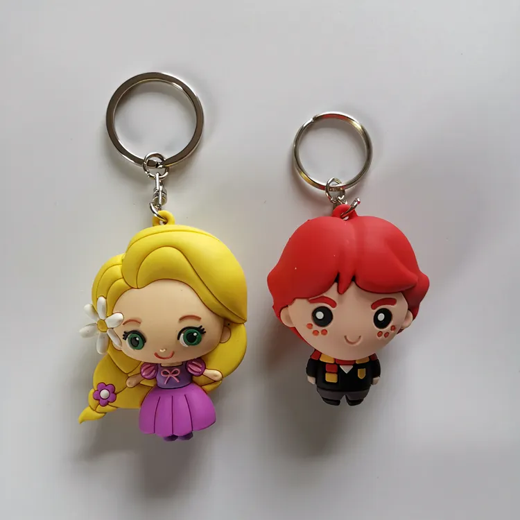 Make Your Own Personalized Keyholder 3D Cheap Price Custom Fashion Cartoon character Soft PVC Cartoon Keychain