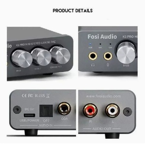 Fosi Âm Thanh K5 Pro Mini Stereo Chơi Game USB C Âm Thanh Tai Nghe Khuếch Đại Dac Amp Với Mic Cho PS5 Máy Tính Để Bàn Powered Loa Hoạt Động - Product Image 4
