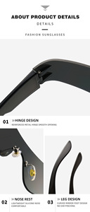 <span class=keywords><strong>Gafas</strong></span> <span class=keywords><strong>de</strong></span> <span class=keywords><strong>Sol</strong></span> Cuadradas al por Mayor, Estilo Punk, Retro, con Protección UV400, para Hombre y <span class=keywords><strong>Mujer</strong></span>, Ideales para Viajes - Product Image 4