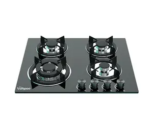 Cooker Stove Black Tempered Glass 4 Burner Gas Hob Portable Gas Cooktop With High Quality