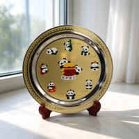 Plaques Souvenirs en Laiton Gravé Plaqué Or Panda – Décoration Maison, Trophées, Plaques Métalliques, Cadeaux de Bureau