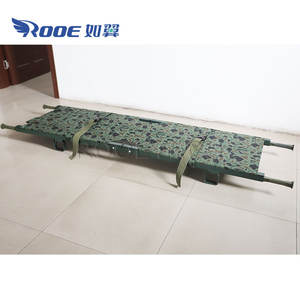 Camilla Táctica de Campo Plegable de Aluminio de 2/4 Tubos Cuadrados, Color Verde Oscuro Camuflaje - Product Image 1