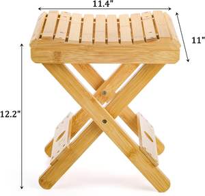 Precios de fábrica Taburetes plegables de bambú Reposapiés portátiles Duchas Banco Asiento Baño <span class=keywords><strong>Spa</strong></span> Taburete de baño para pierna de Ducha - Product Image 2