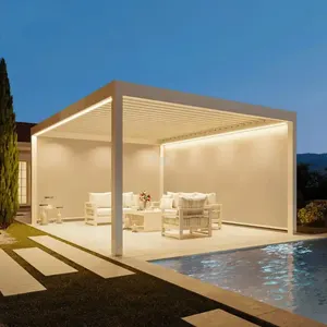 Vente en gros de haute qualité Pergola bioclimatique personnalisée en aluminium bon marché Gazebo d'événement extérieur Pergola de jardin de conception OEM - Product Image 6