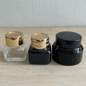 Envase de Vidrio Azul Inclinado de 15 g con Tapa Dorada para Crema de Ojos, Bálsamo, <span class=keywords><strong>Exfoliante</strong></span>, Ungüento, Suero, Recargable para Viaje - Product Image 2