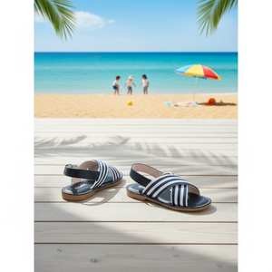 OZKIZ Korean Style Blue <b>Sandals</b> for Boys 2-7 Years Breathable Open Toe Design Kids Summer Fashion Wholesale - Product Image 3