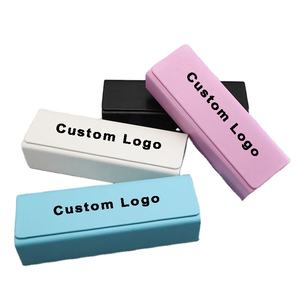 Funda de gafas rectangulares de diseñador de moda, caja cuadrada de gafas de sol de cuero Pu hechas a mano con logotipo personalizado de alta calidad - Product Image 1
