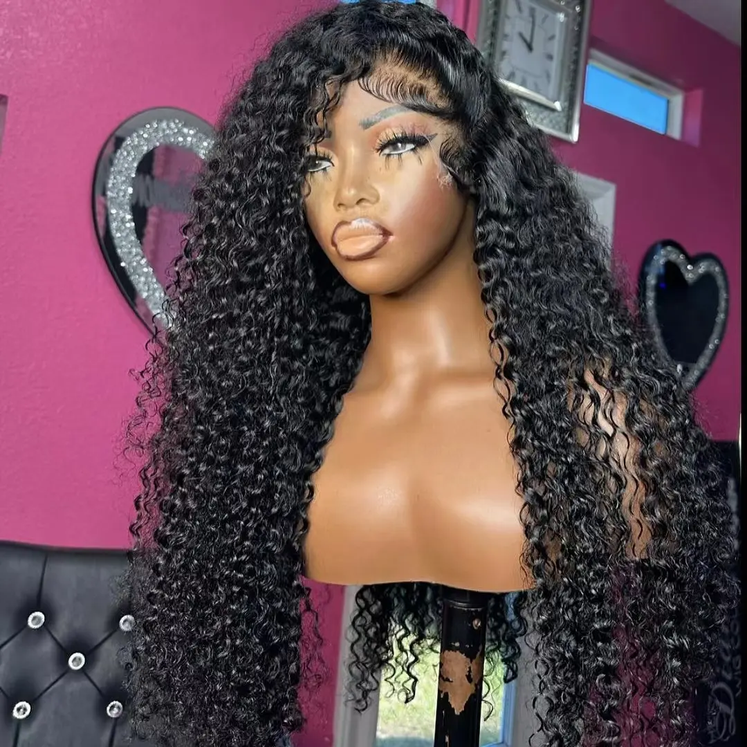 Gluless Full HD Lace Closure Wig 5x5 Natural Color Jerry Curl Human Hair Wig For Black Women Raw Indian Hair Virgin Hair Vendors