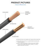 Cable de alambre THHN con camisa de nailon AWG 4 6 8 10 12 14 Cables eléctricos THHN trenzados Núcleo de aluminio de cobre Cables THWN