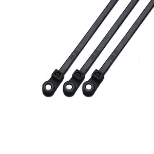 NLZD可安装头带，PA66 8英寸自然色螺丝安装电缆扎带/