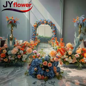 Arrangements floraux d'angle en tissu réaliste pour événements de mariage JY, fleurs bohèmes, guirlande de fleurs artificielles suspendues - Product Image 4