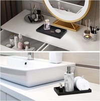 Plateau décoratif en résine au design personnalisé, noir mat, pour commode, parfums, serviettes, cosmétiques, bijoux, plateau de vanité