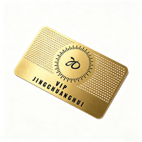 Cartes métalliques en acier inoxydable plaqué or personnalisées en usine, cartes métalliques personnalisées avec logo gravé au laser