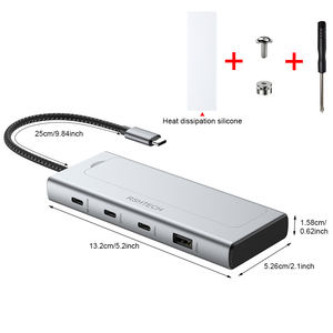 Concentrador <span class=keywords><strong>USB</strong></span> C personalizado con carcasa M.<span class=keywords><strong>2</strong></span> NVMe SSD PD 100W <span class=keywords><strong>USB</strong></span> 3,<span class=keywords><strong>2</strong></span> <span class=keywords><strong>Gen</strong></span> <span class=keywords><strong>2</strong></span> 10Gbps de alta velocidad 5 puertos estación de acoplamiento para Windows - Product Image 5