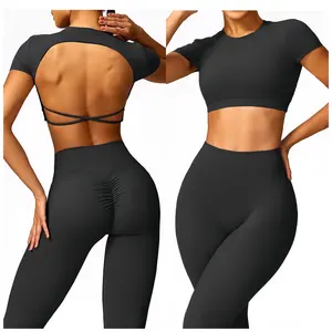 Hardloop Gym Dames Compressie Sportbeha Top Fitness Korte Mouw Top Sportkleding Voor Dames Outdoor Fitness Yoga Korte Mouw