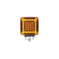 Feux de clignotants de remplacement KLT-LITE KW8032 double face carrés sur pied, 24V, triple goujon, ambre/rouge, 47 LED