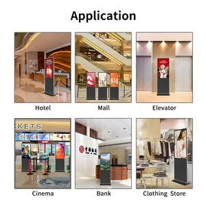 HUSHIDA Floor Standing LCD Electronic Digital Signs 4K 32 43 55 65inch Indoor Advertising Information Display Touch Screen Kiosk