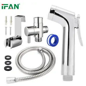 IFAN Factory Hand Held Portable Muslim Shower Shattaf Set Stainless Steel ABS Bidet Sprayer For Toilet