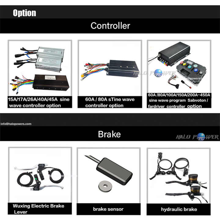 Kit de Conversion pour Vélo Électrique 1500W 2000W 3000W 5000W avec Moteur de Roue MTX et Batterie Sac Triangle 48V 52V 60V 72V