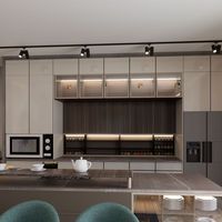 Cuisine modulaire en placage de bois de luxe de qualité supérieure Prima, ensemble de cuisine personnalisé pour la maison