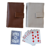 Étui de jeu de cartes de voyage pour 2 jeux, porte-cartes en cuir personnalisé, pochette pour cartes de poker en PU
