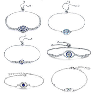 Daochong personnalisé usine vente directe zircon cubique plaqué or rose collier mauvais œil - Product Image 6