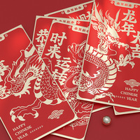 Paquet rouge personnalisé enveloppe rouge Dragon du Nouvel An chinois Hong Bao estampé or