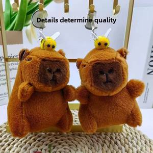 Llavero de Peluche de Capibara HY, <span class=keywords><strong>Mini</strong></span> Colgante de Animal de Peluche Kawaii, Regalo para Niños, Muñeco de Capibara con Mochila de Tortuga y Panecillos - Product Image 4