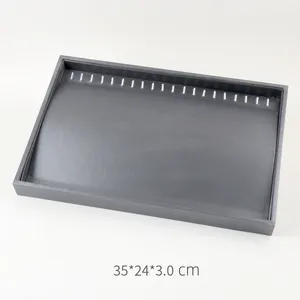 Xinxing Wholesale Black PU Leather Jewelry Display Tray Rings Necklaces Bracelets Storage Jewelry Tray