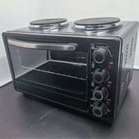 Four à convection 63L, friteuse à air chaud, four grille-pain, four à pizza électrique rotatif, 2 plaques chauffantes, pour camping-car et usage domestique, support français
