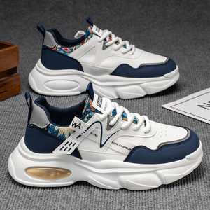 M8513 Nuove <span class=keywords><strong>Scarpe</strong></span> Autunnali da Uomo, Traspiranti, in Pelle, Sportive, Alla Moda, Versatili, <span class=keywords><strong>con</strong></span> Suola Spessa, Casual, da Corsa, Stile Dad Shoes - Product Image 1